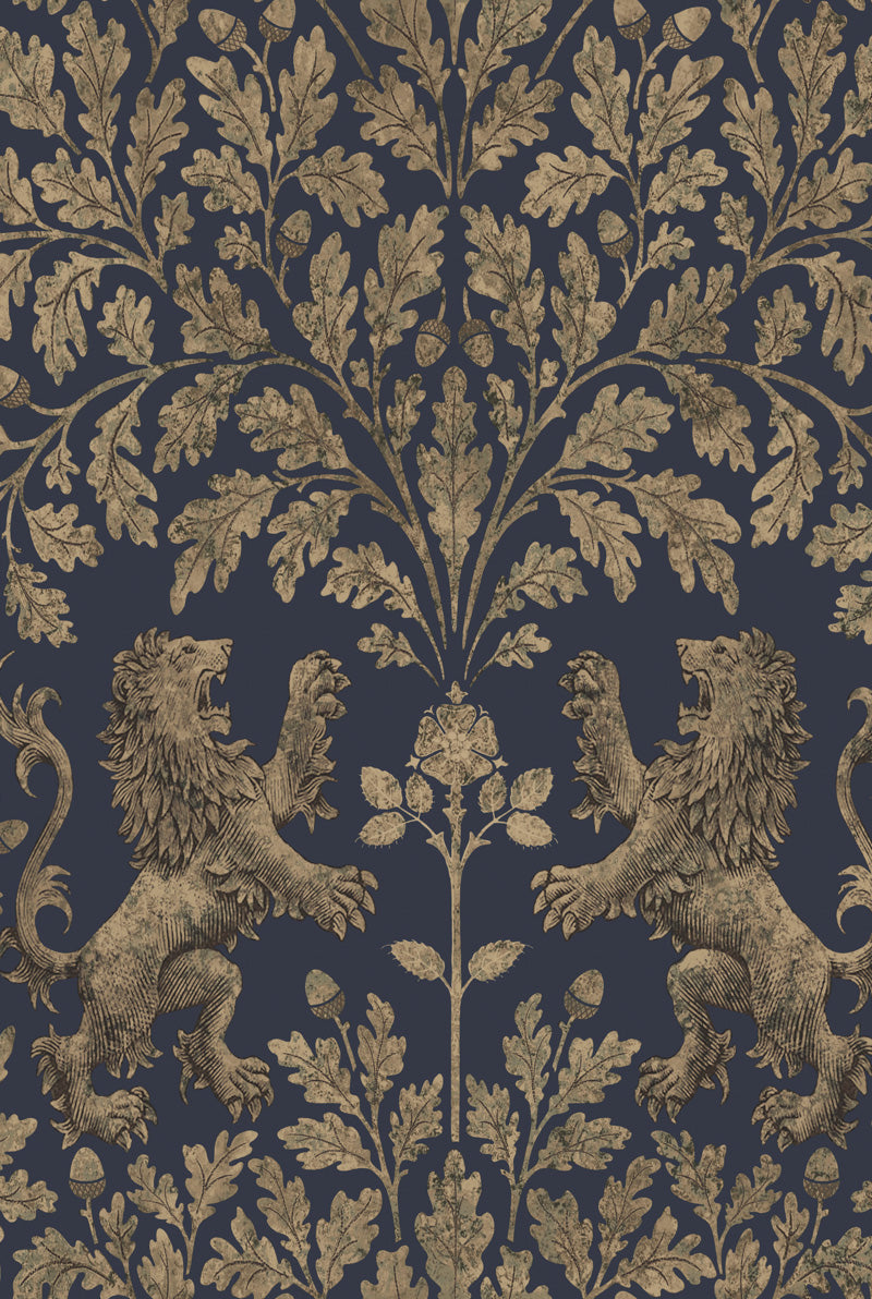 英国王室 ライオン ゴージャス 植物 ホテル Cole&Son コール&サン 貼り換え リノベ DIY 自分で 不織布 テシード 短納期