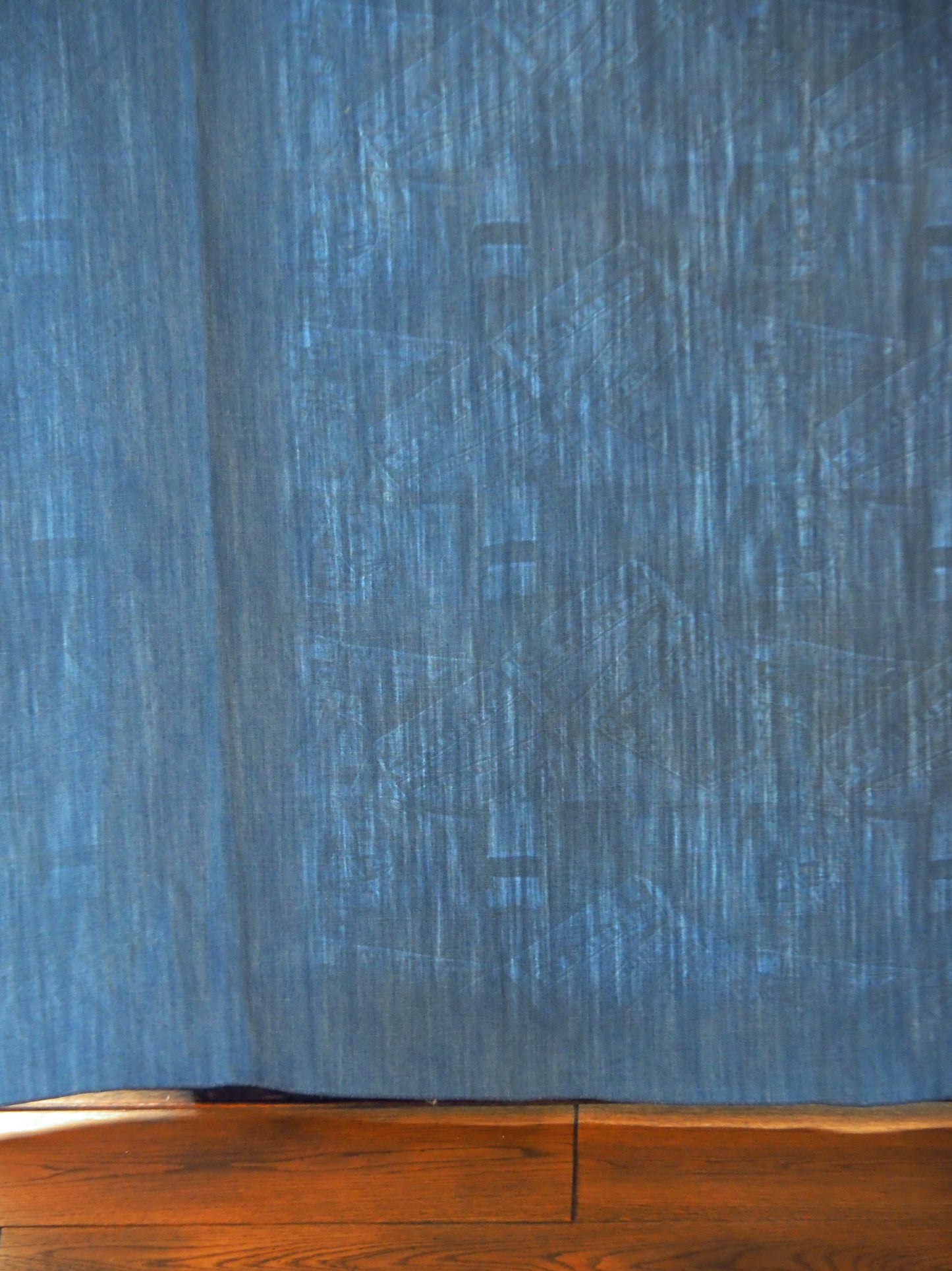 デニム リバーシブル カーテン 幅100cm×2枚 選べる丈140cm,200cm インディゴブルー