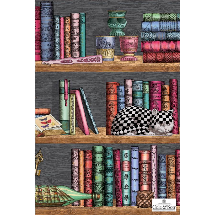本棚柄 ブックスタンド 洋書柄 イタリア フォルナセッティ Cole&Son コール&サン 114/13025 テシード