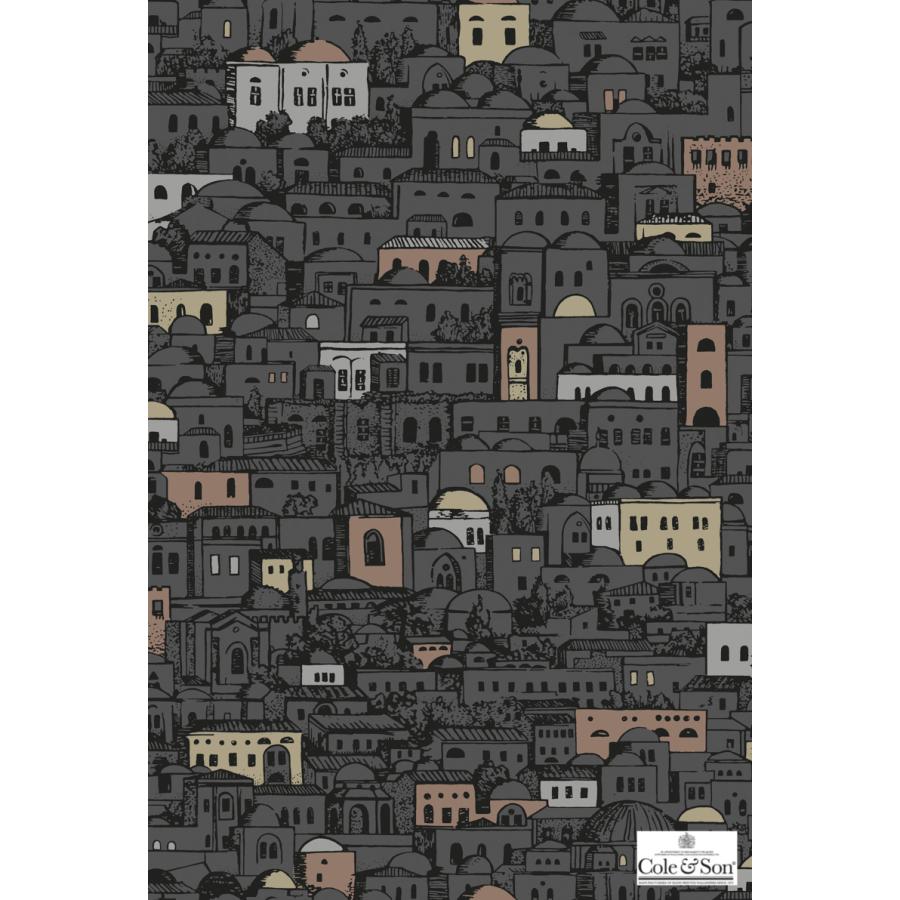 地中海沿岸 街並み 風景 家々 絵本風 フォルナセッティ Cole&Son コール&サン 貼り換え リノベ DIY 自分で 不織布 テシード 短納期