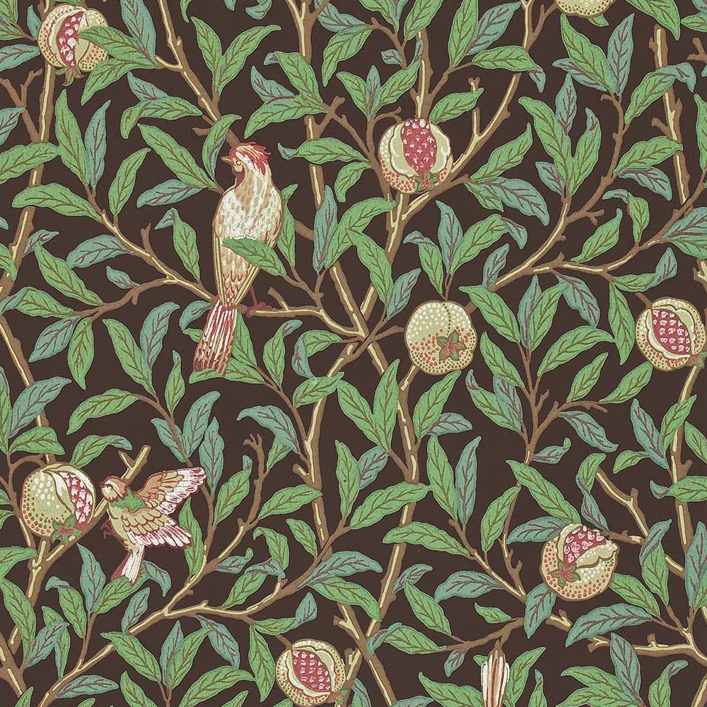 ウィリアム モリス 壁紙 バード&ポメグラネイト 鳥とザクロ Bird & Pomegranate MORRIS Archive Collections Ⅱ 品番:216867/212537,216820/212538,216841/212539,216815/212540