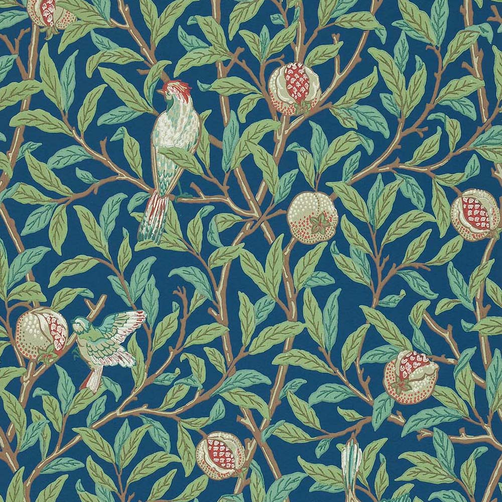ウィリアム モリス 壁紙 バード&ポメグラネイト 鳥とザクロ Bird & Pomegranate MORRIS Archive Collections Ⅱ 品番:216867/212537,216820/212538,216841/212539,216815/212540