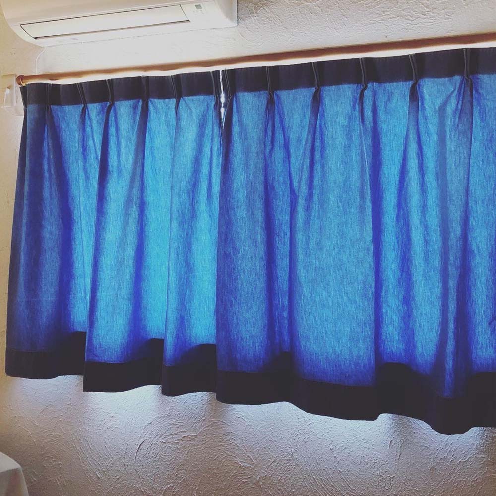 デニムウォッシュカーテン 幅100cm×2枚 選べる丈 140cm 200cm