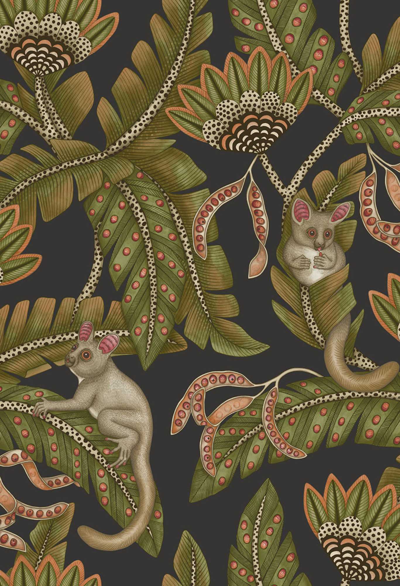 サファリ柄 ブッシュベイビー サル 植物 アフリカン Cole＆Son コール&サン 貼り換え リノベ DIY 自分で 不織布 テシード 短納期
