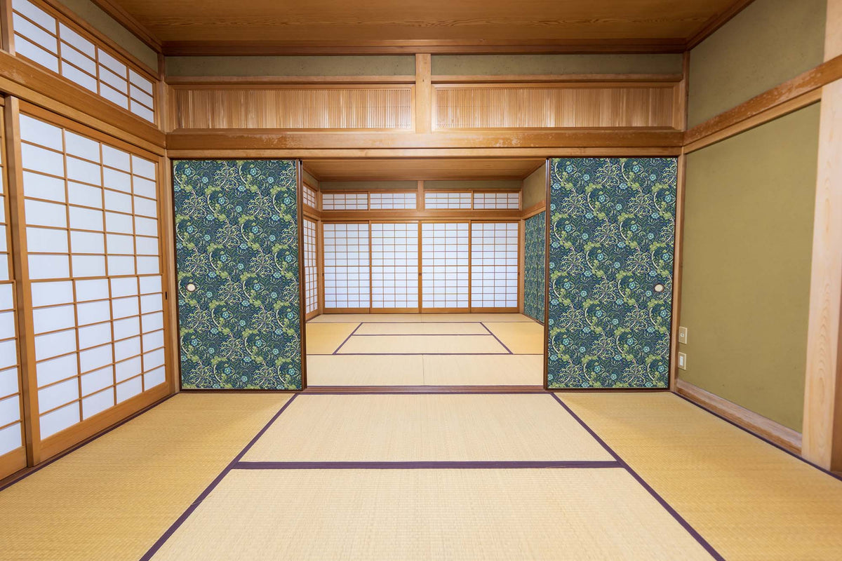 【送料無料】ウィリアムモリス柄 ふすま紙 97cm×2ｍ 2枚 シーウィード