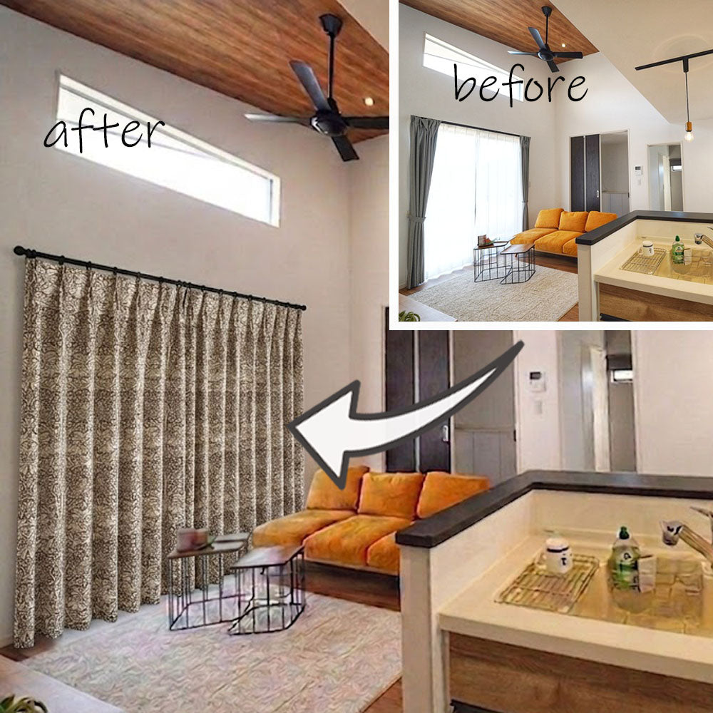 カーテン　ウィリアムモリス　施工　設置