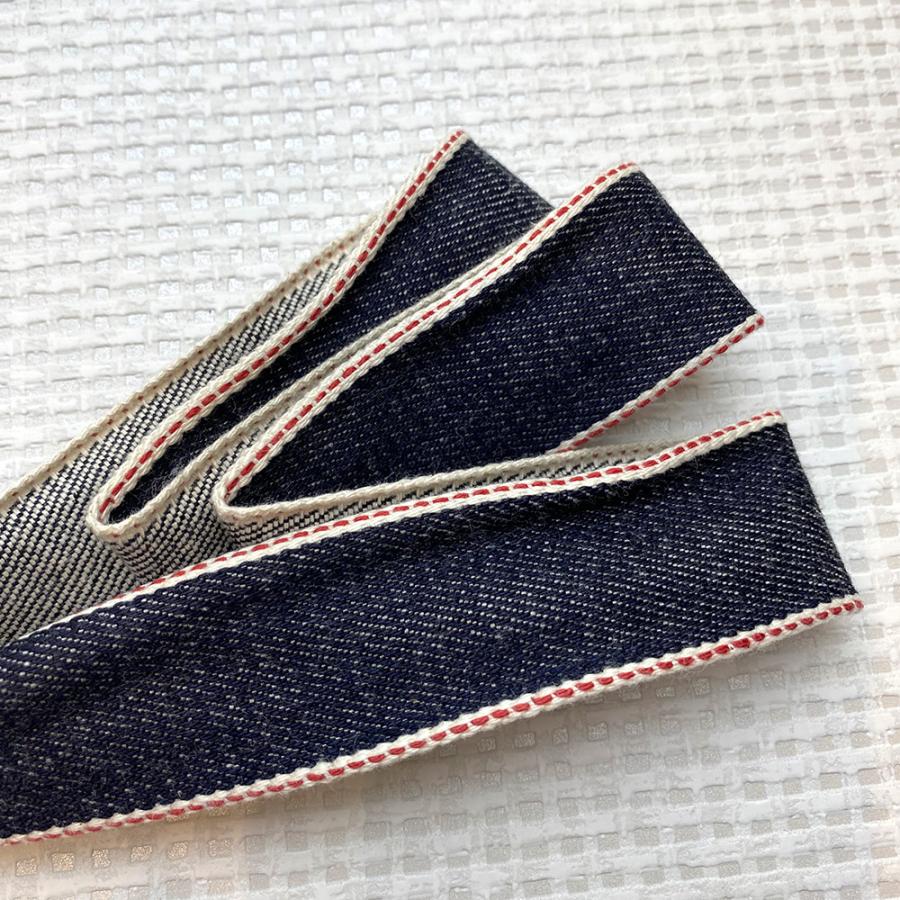 セルヴィッチ デニム リボン 赤耳 手芸 ハンドメイド 30mm幅 50cm単位