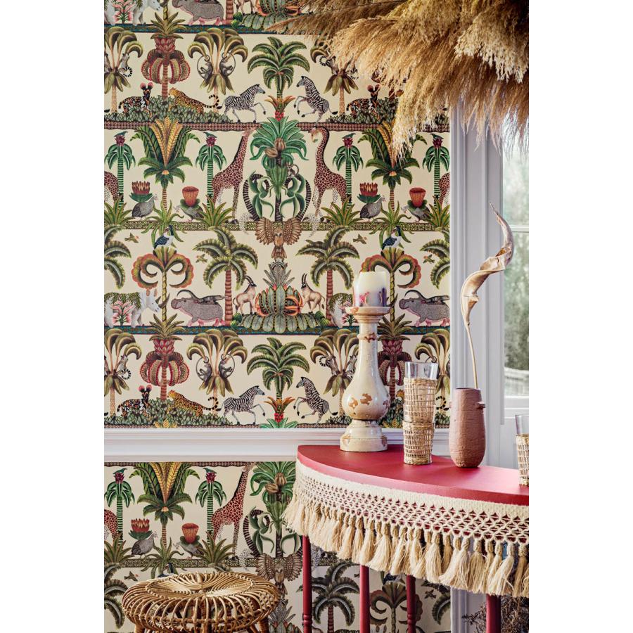 サファリ柄 キリンシ マウマ 野生の王国 植物 アフリカン Cole＆Son コール&サン 貼り換え リノベ DIY 自分で 不織布 テシード 短納期