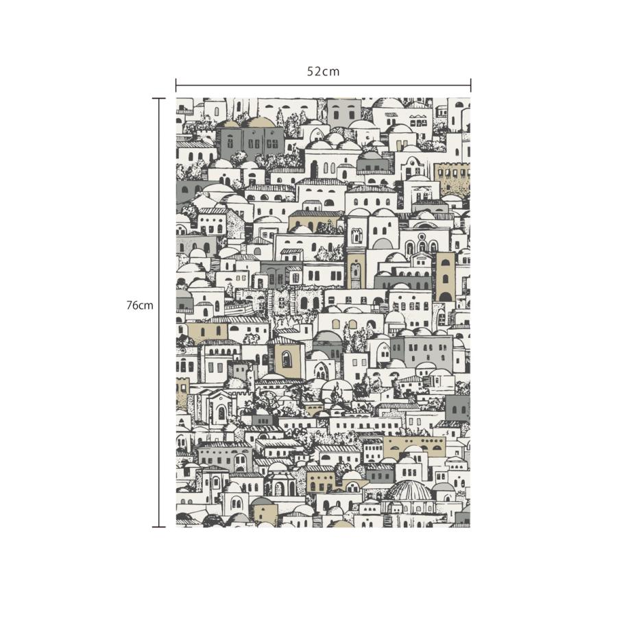 地中海沿岸 街並み 風景 家々 絵本風 フォルナセッティ Cole＆Son コール&サン 貼り換え リノベ DIY 自分で 不織布 テシード 短納期