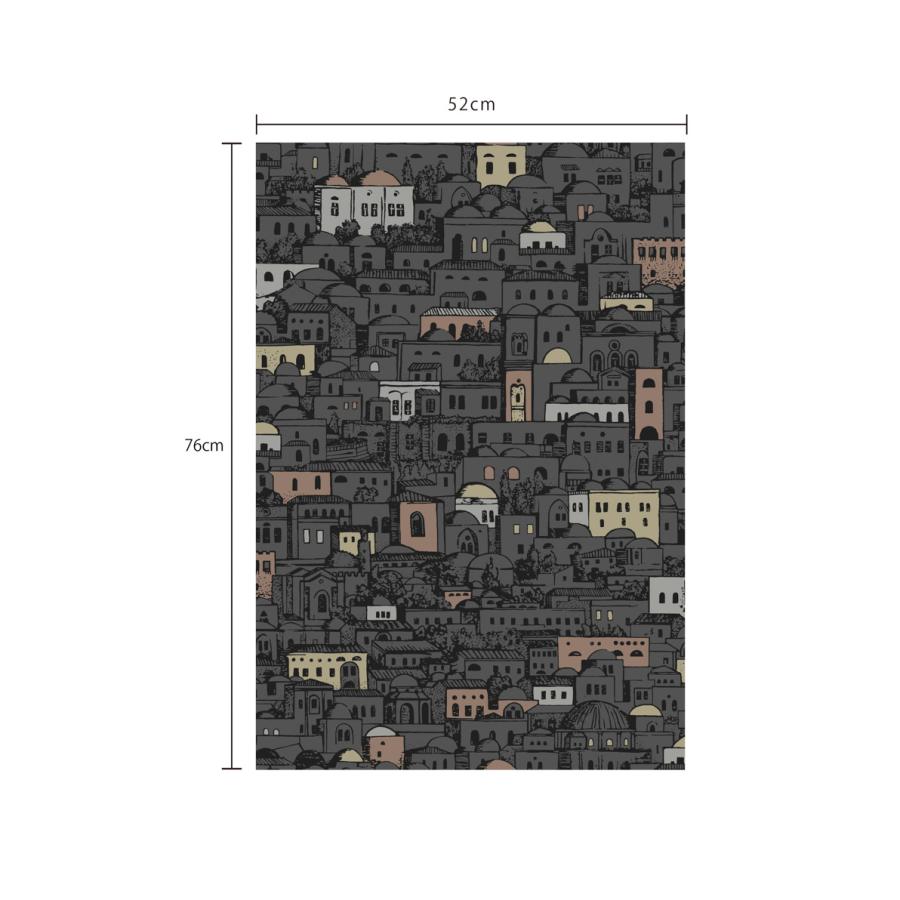 地中海沿岸 街並み 風景 家々 絵本風 フォルナセッティ Cole＆Son コール&サン 貼り換え リノベ DIY 自分で 不織布 テシード 短納期