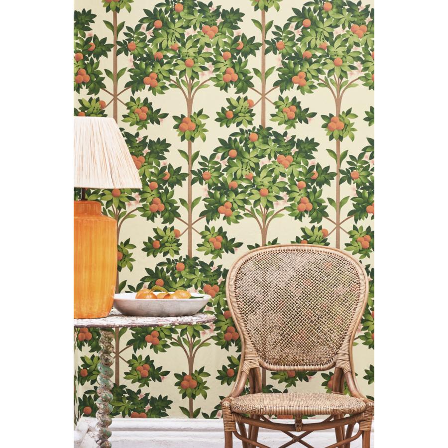 建物柄 スペイン オレンジの木 ボタニカル アンダルシア Cole＆Son コールアンドサン 貼り換え リノベ DIY 自分で 不織布 テシード 短納期