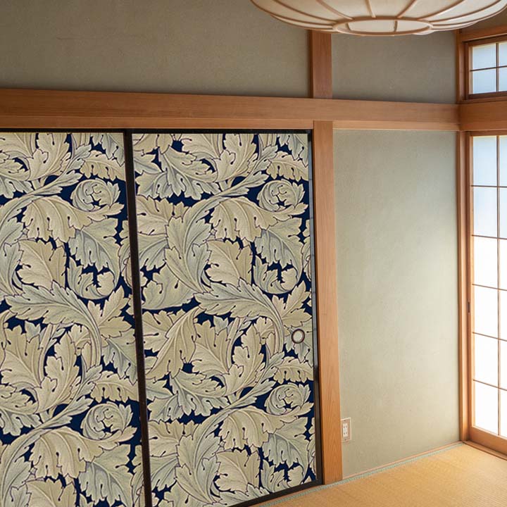 【送料無料】ウィリアムモリス柄 ふすま紙 97cm×2ｍ 2枚 アカンサス