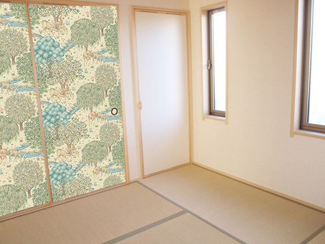 【送料無料】ウィリアムモリス柄 ふすま紙 97cm×2ｍ 2枚 ブルック