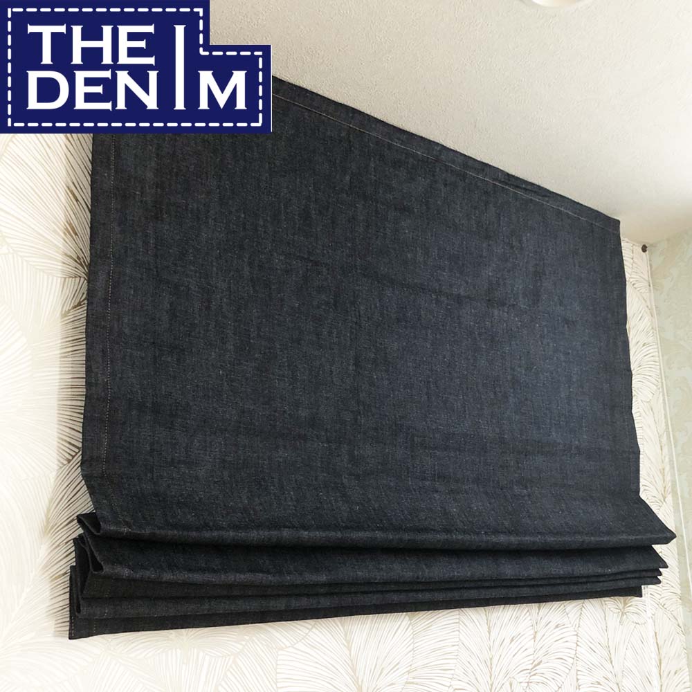 カーテン デニム おしゃれ プレーンシェード インディゴデニム denim  井原 デニム 岡山 本物のデニム 青 ブルー ジーンズ