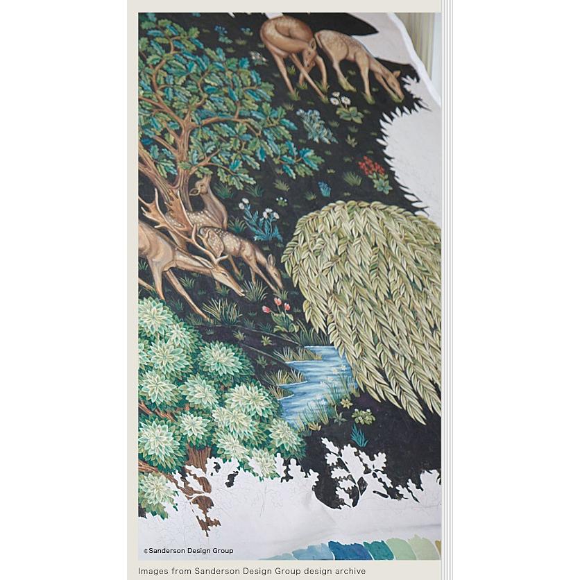 壁紙 サンゲツ モリス クロニクルズ 10ｍ単位 ウィリアム モリス クロス ブルック THE BLOOK トワルドジュイ風 鹿 植物 国産 DIY 自分で KFE76019